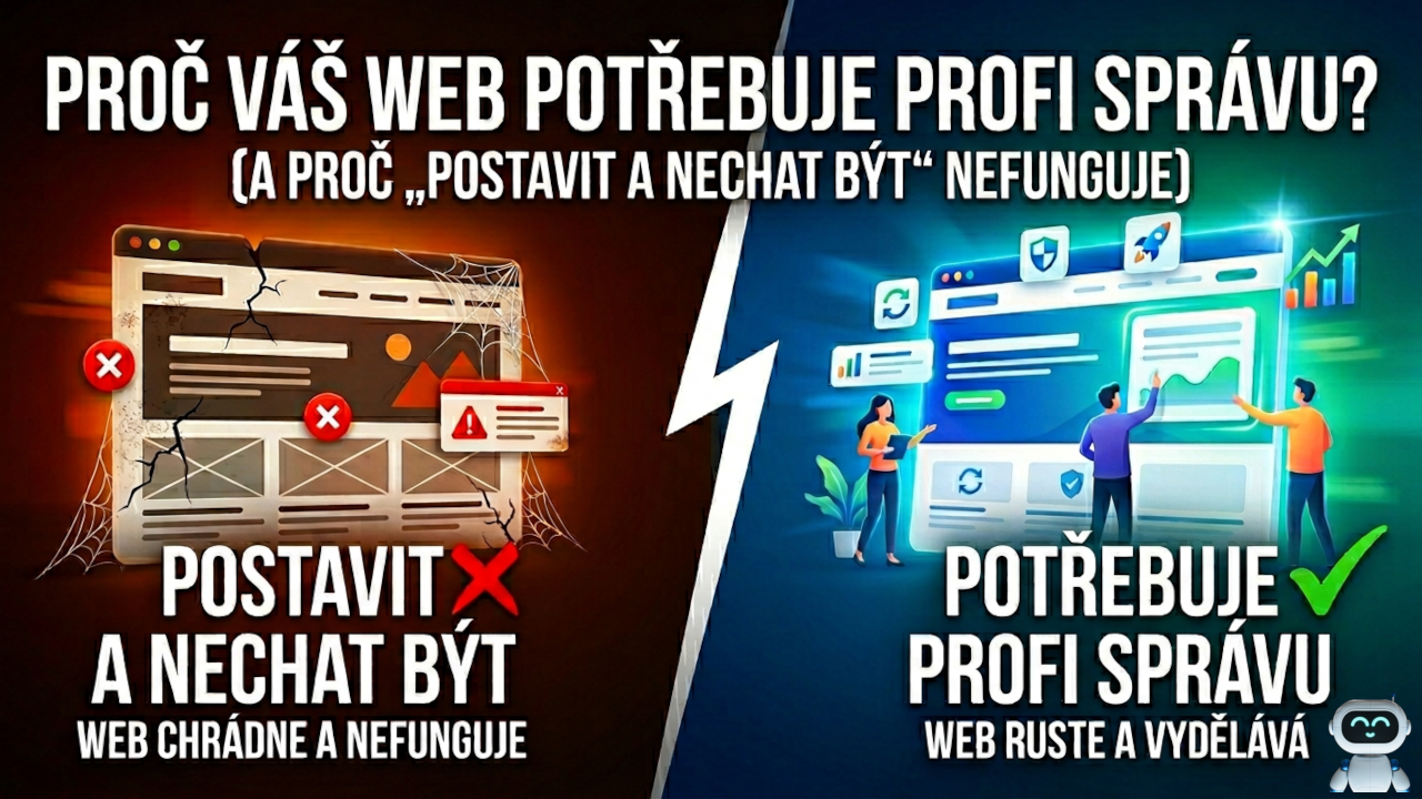 Proč váš web potřebuje profi správu? (A proč „postavit a nechat být“ nefunguje)